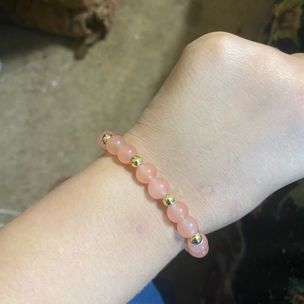 Orange glass bead bracelet